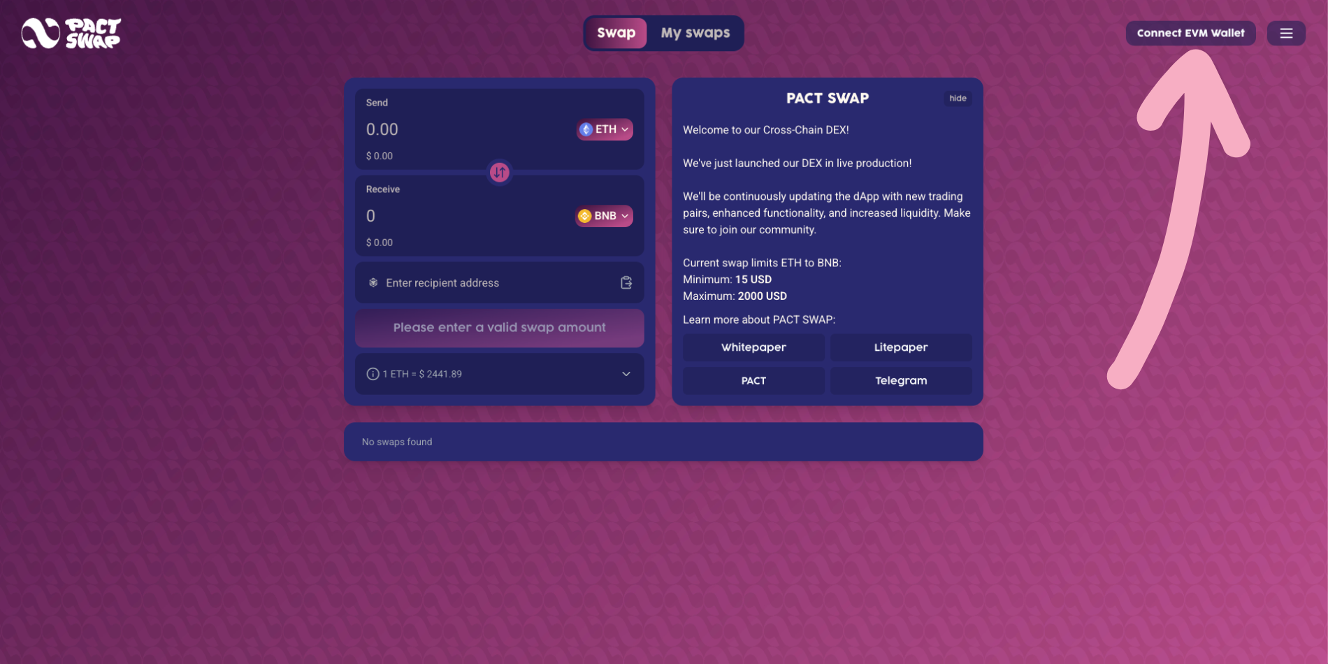 Access wallets through menu drawer